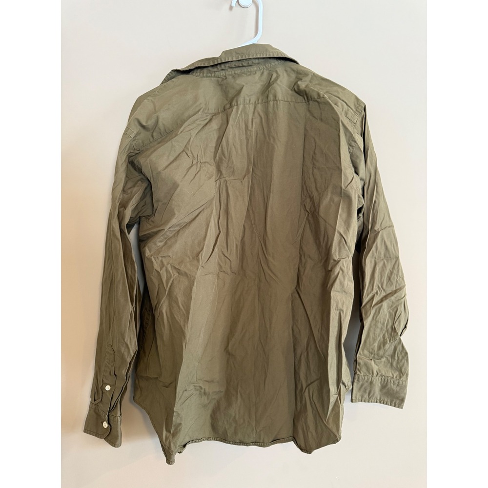 Lauren‎ Ralph Lauren Womens Olive Green Cotton Button Down Shirt LRL Logo - Picture 3 of 3